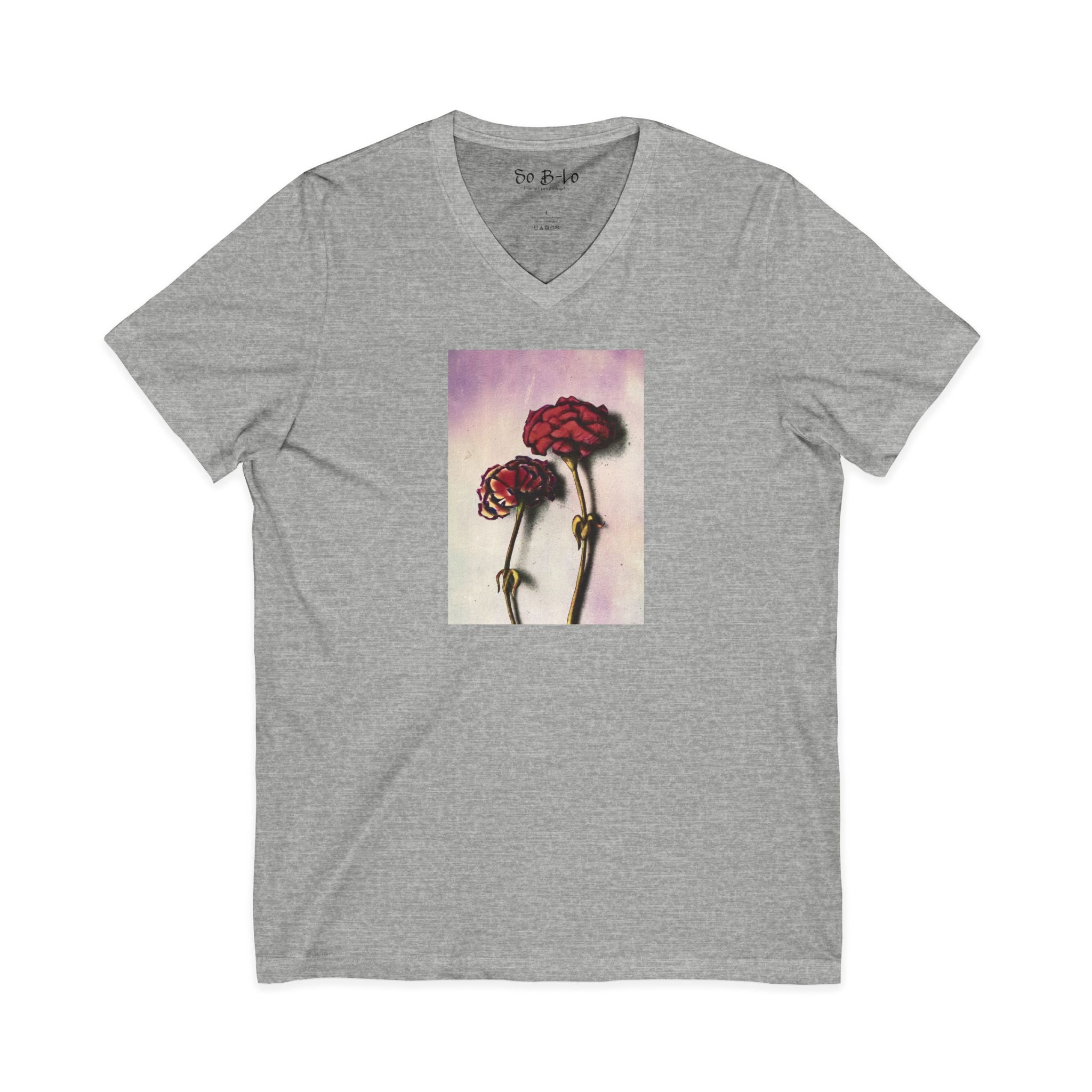 "We Bloom" — Floral V-Neck Tee
