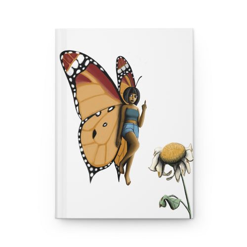 "Beautiful Menace" Butterfly Girl Hardcover Journal — Monarch Fairy Notebook