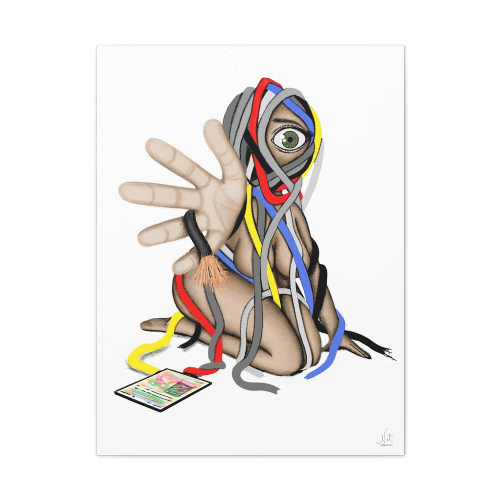 "Wired Tangles" Art Canvas Print — Modern Abstract Wall Decor
