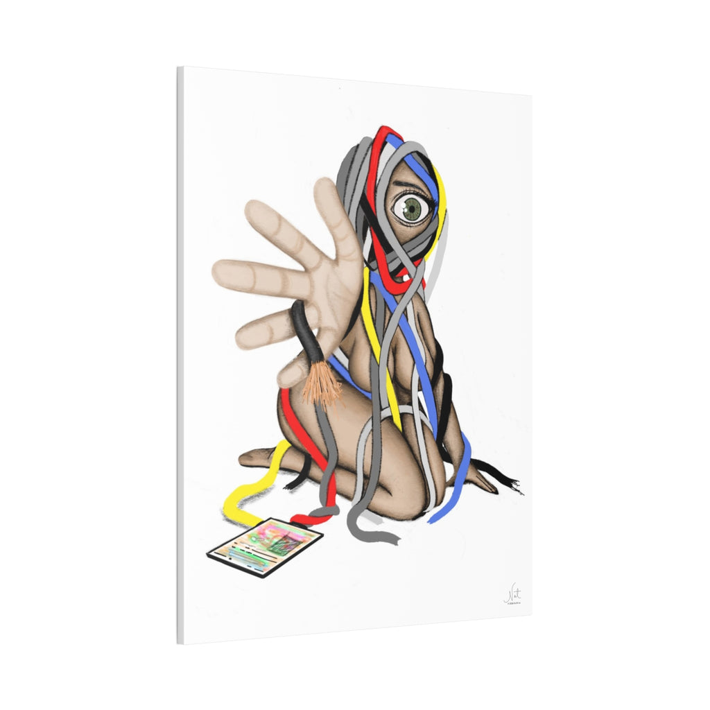 "Wired Tangles" Art Canvas Print — Modern Abstract Wall Decor