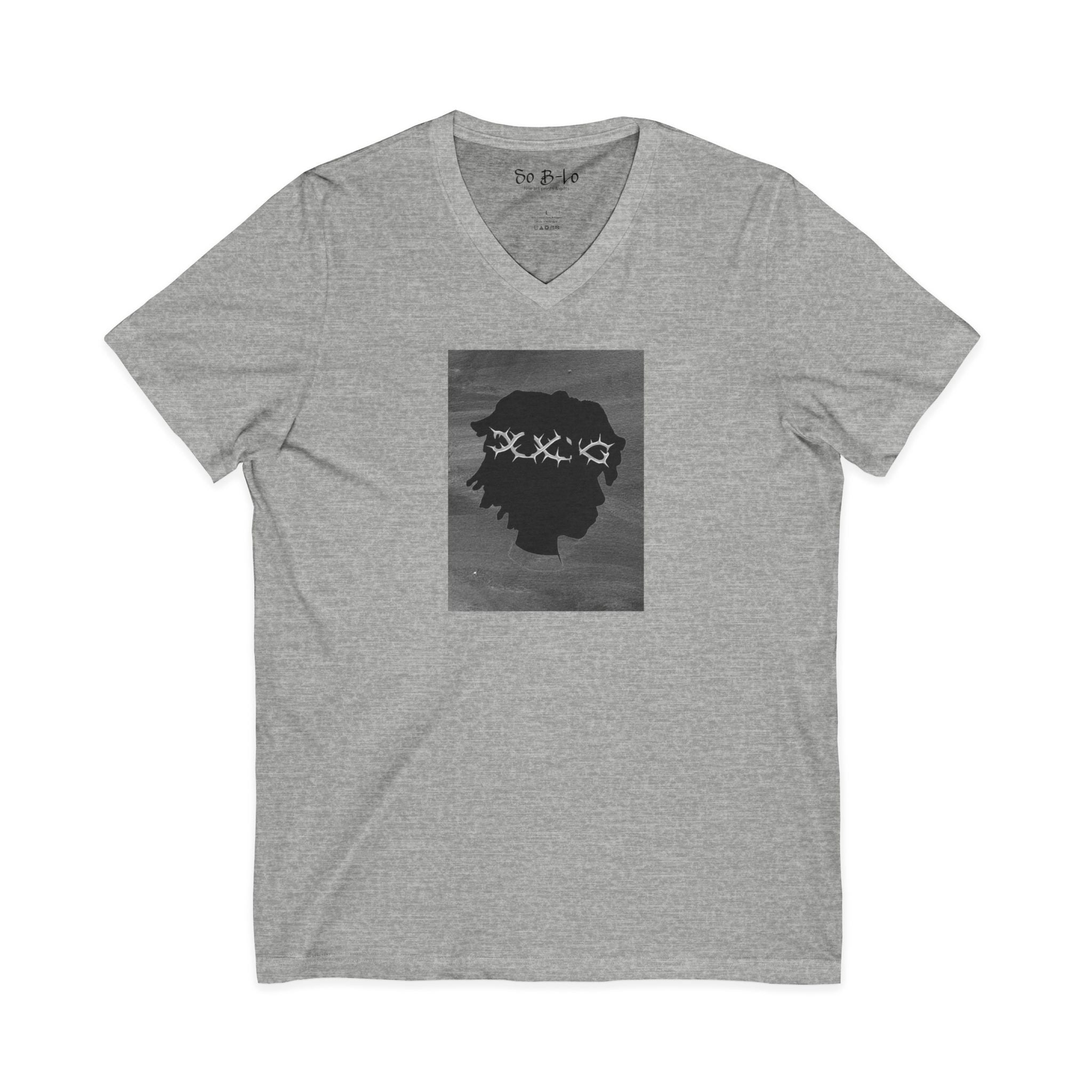 "Save Yourself" — Dark Silhouette Profile V-Neck Tee