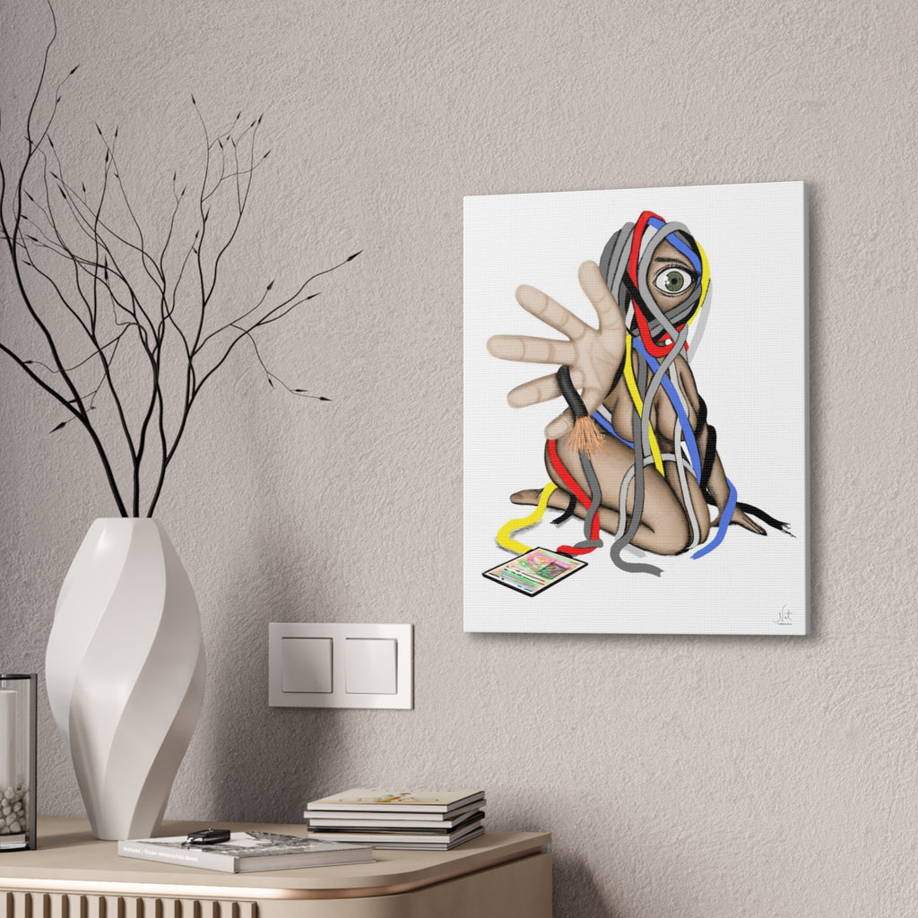 "Wired Tangles" Art Canvas Print — Modern Abstract Wall Decor