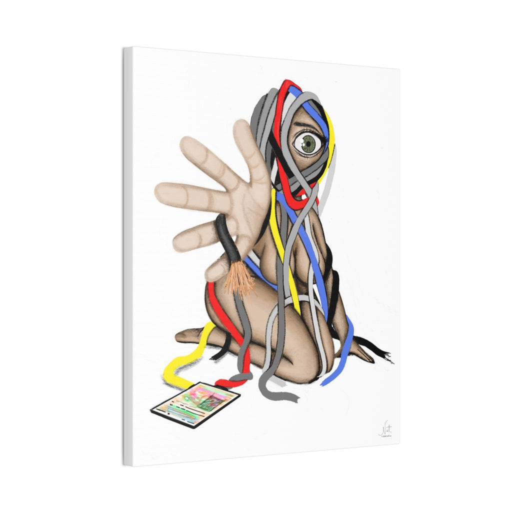 "Wired Tangles" Art Canvas Print — Modern Abstract Wall Decor