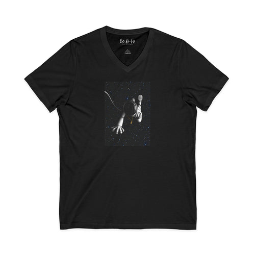 "Give Me Space" Astronaut Floating V-Neck Tee — Space Explorer Graphic Shirt