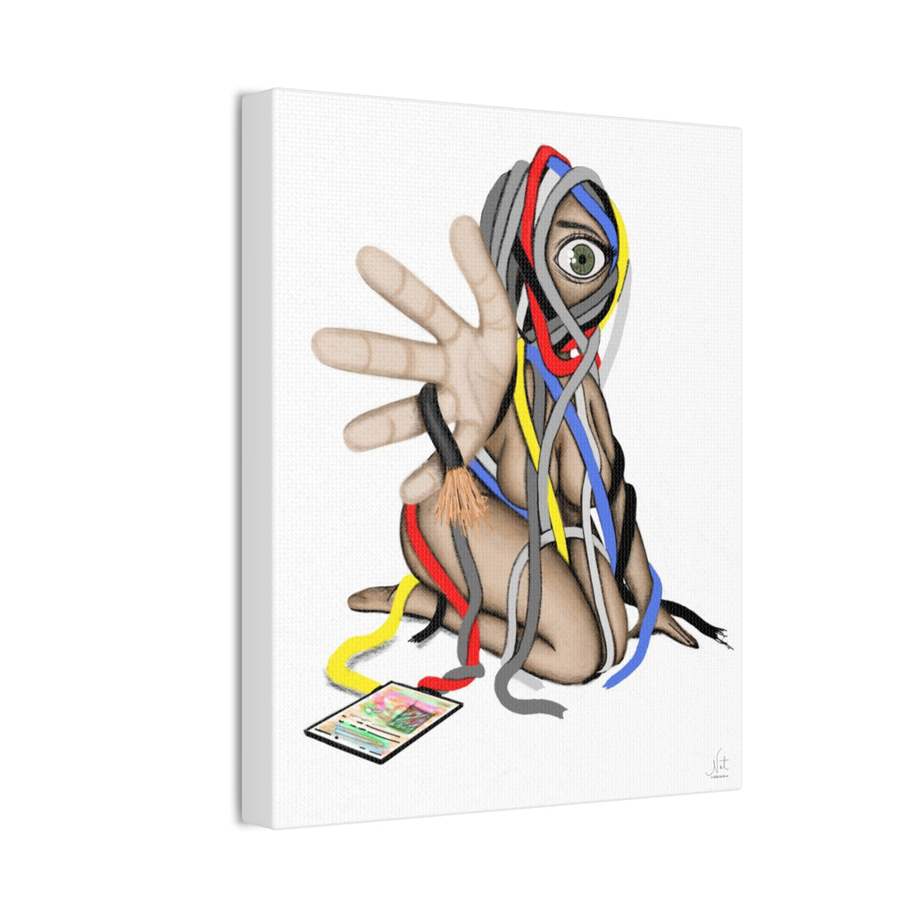 "Wired Tangles" Art Canvas Print — Modern Abstract Wall Decor