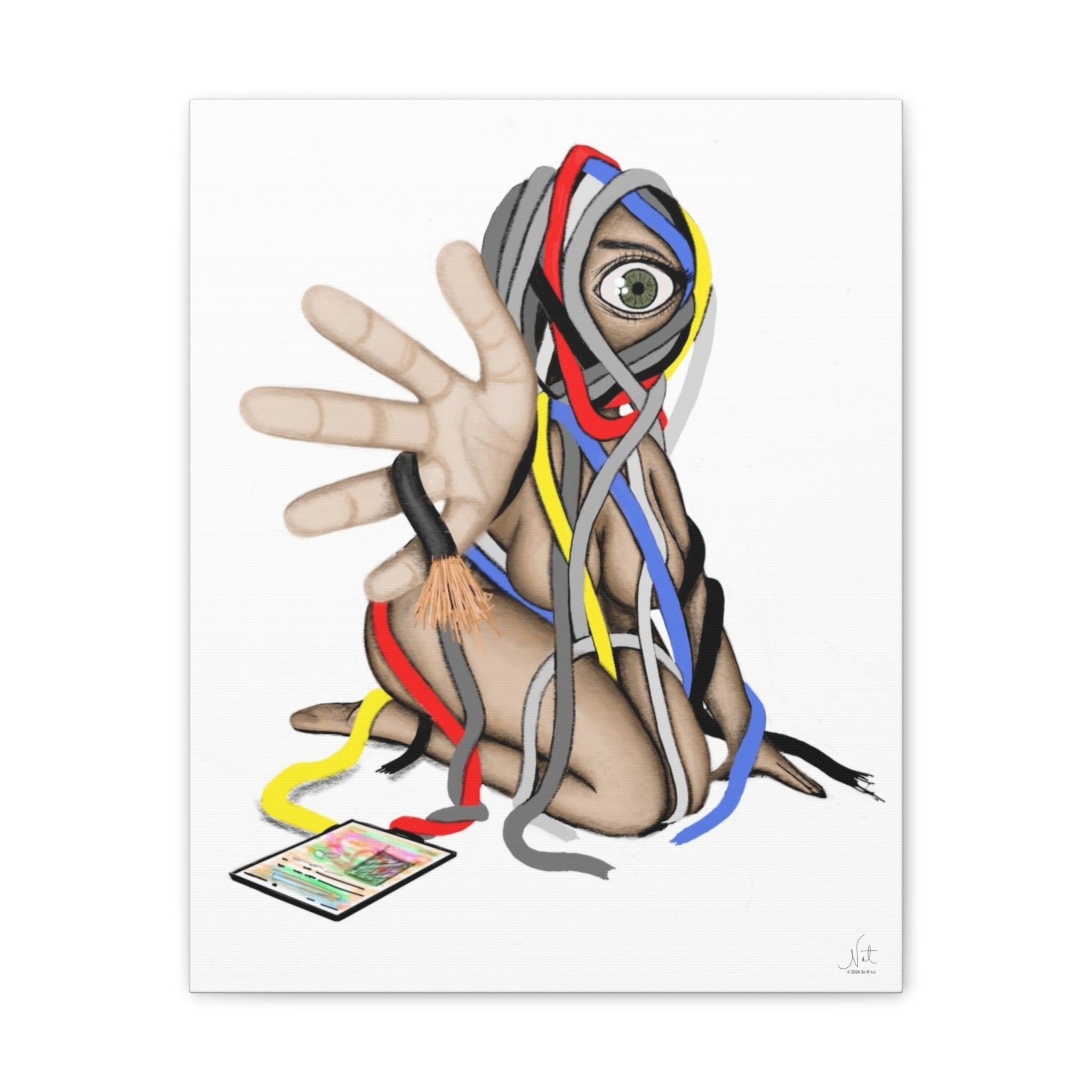 "Wired Tangles" Art Canvas Print — Modern Abstract Wall Decor