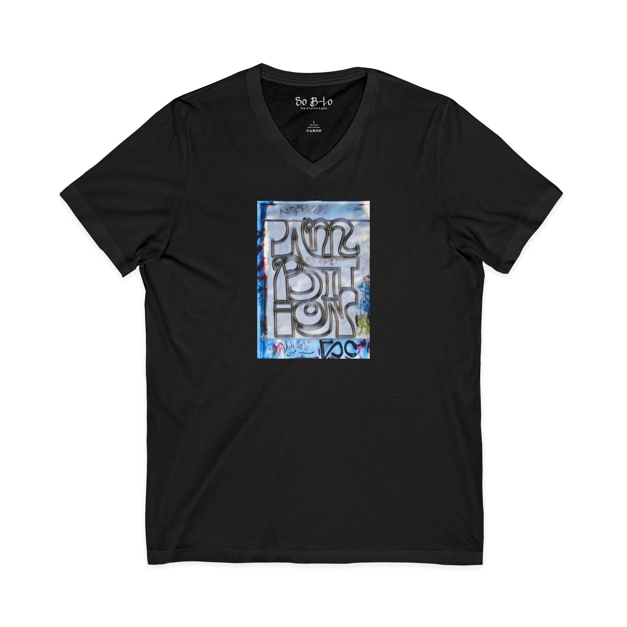 "Ambition" Abstract Graffiti V-Neck Tee — Urban Street Art Design