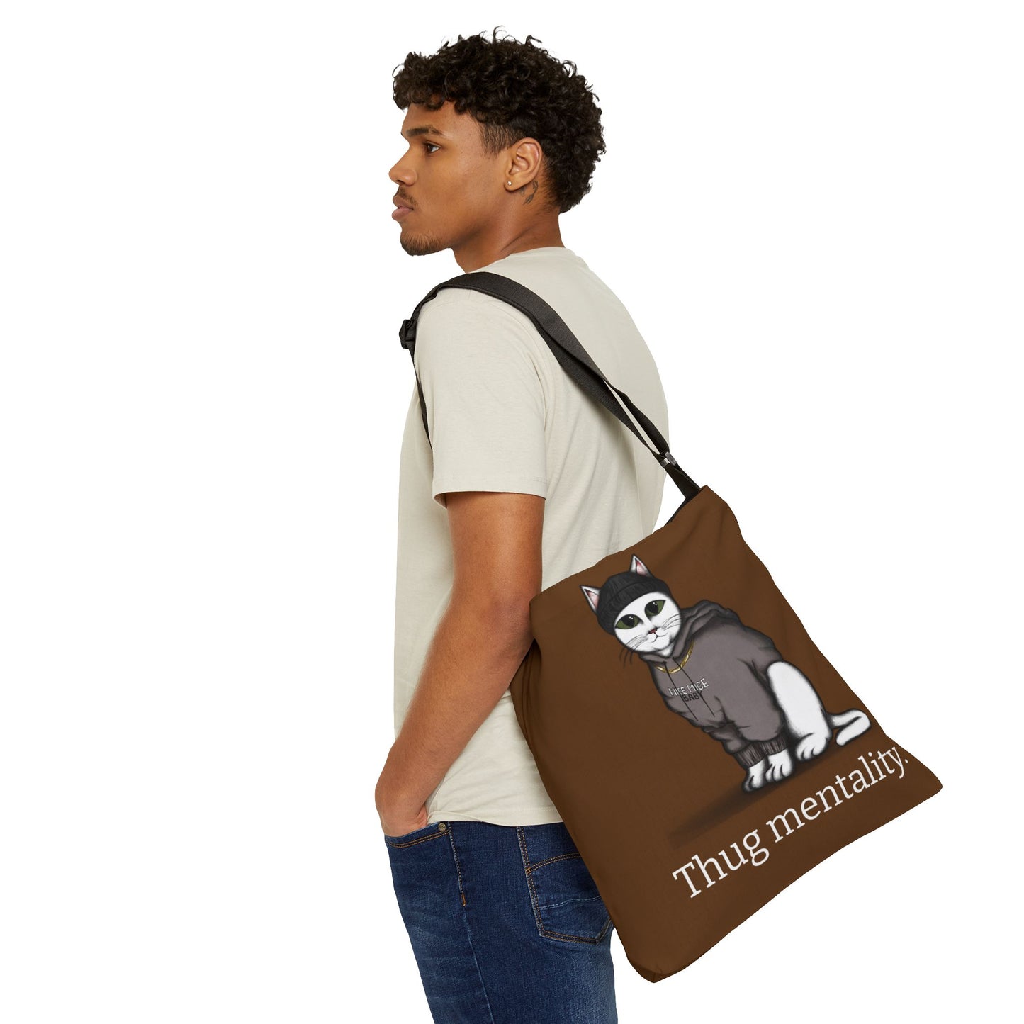 "Thug mentality" Adjustable Tote Bag