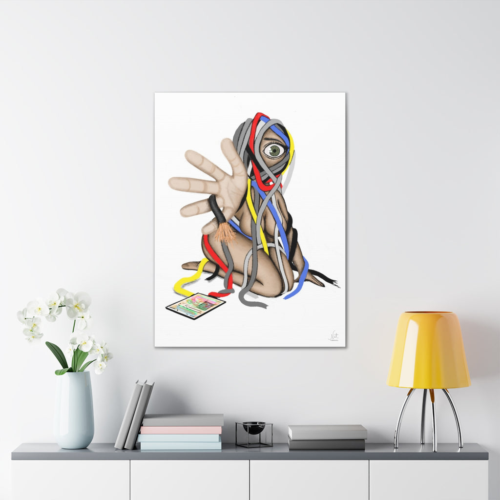 "Wired Tangles" Art Canvas Print — Modern Abstract Wall Decor