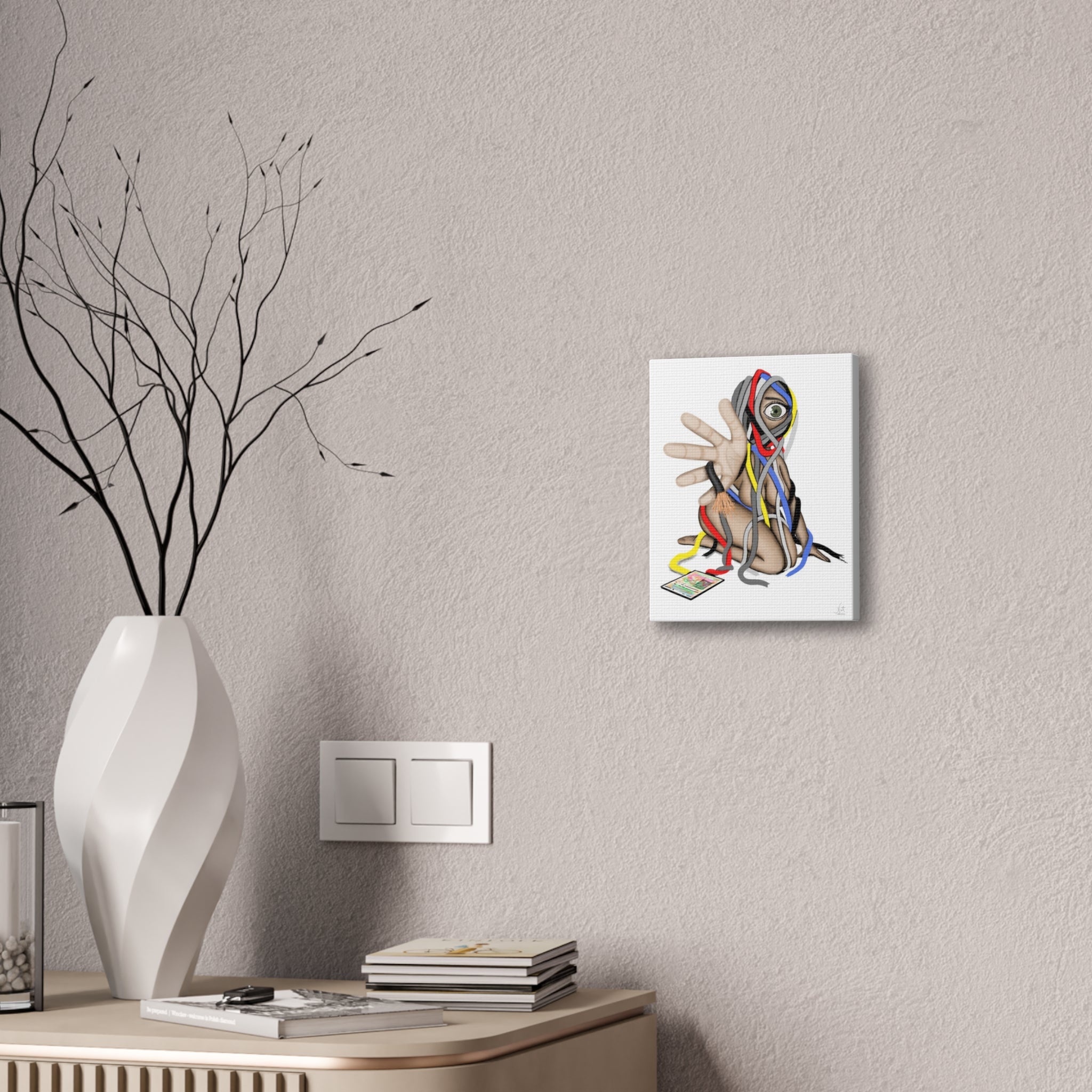 "Wired Tangles" Art Canvas Print — Modern Abstract Wall Decor
