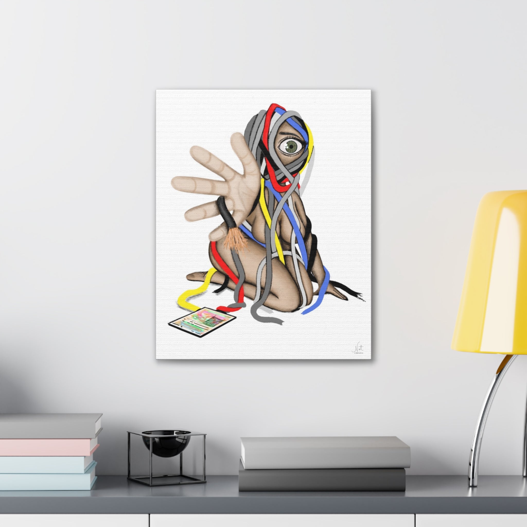 "Wired Tangles" Art Canvas Print — Modern Abstract Wall Decor