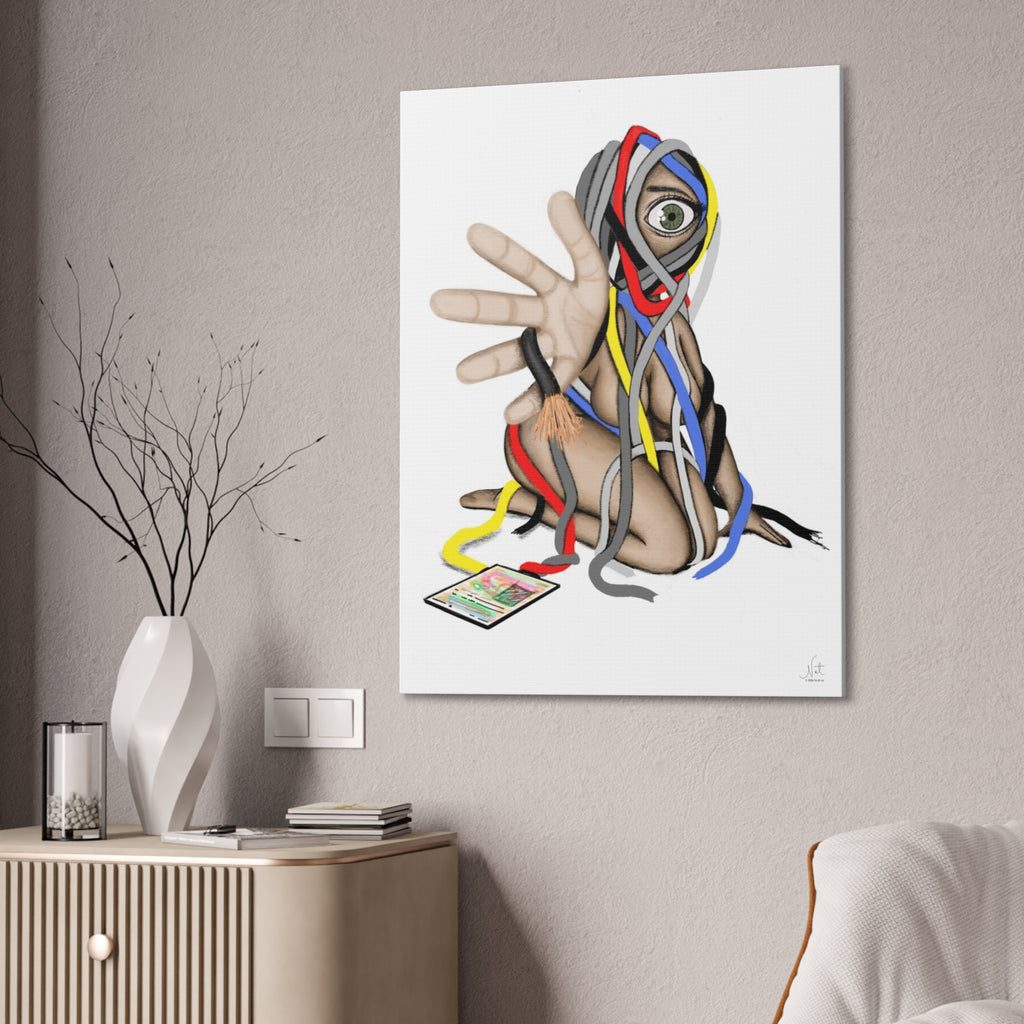 "Wired Tangles" Art Canvas Print — Modern Abstract Wall Decor