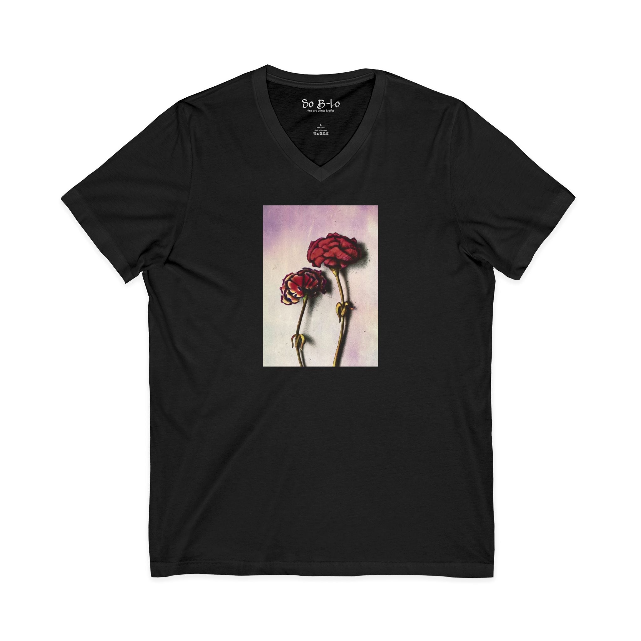 "We Bloom" — Floral V-Neck Tee