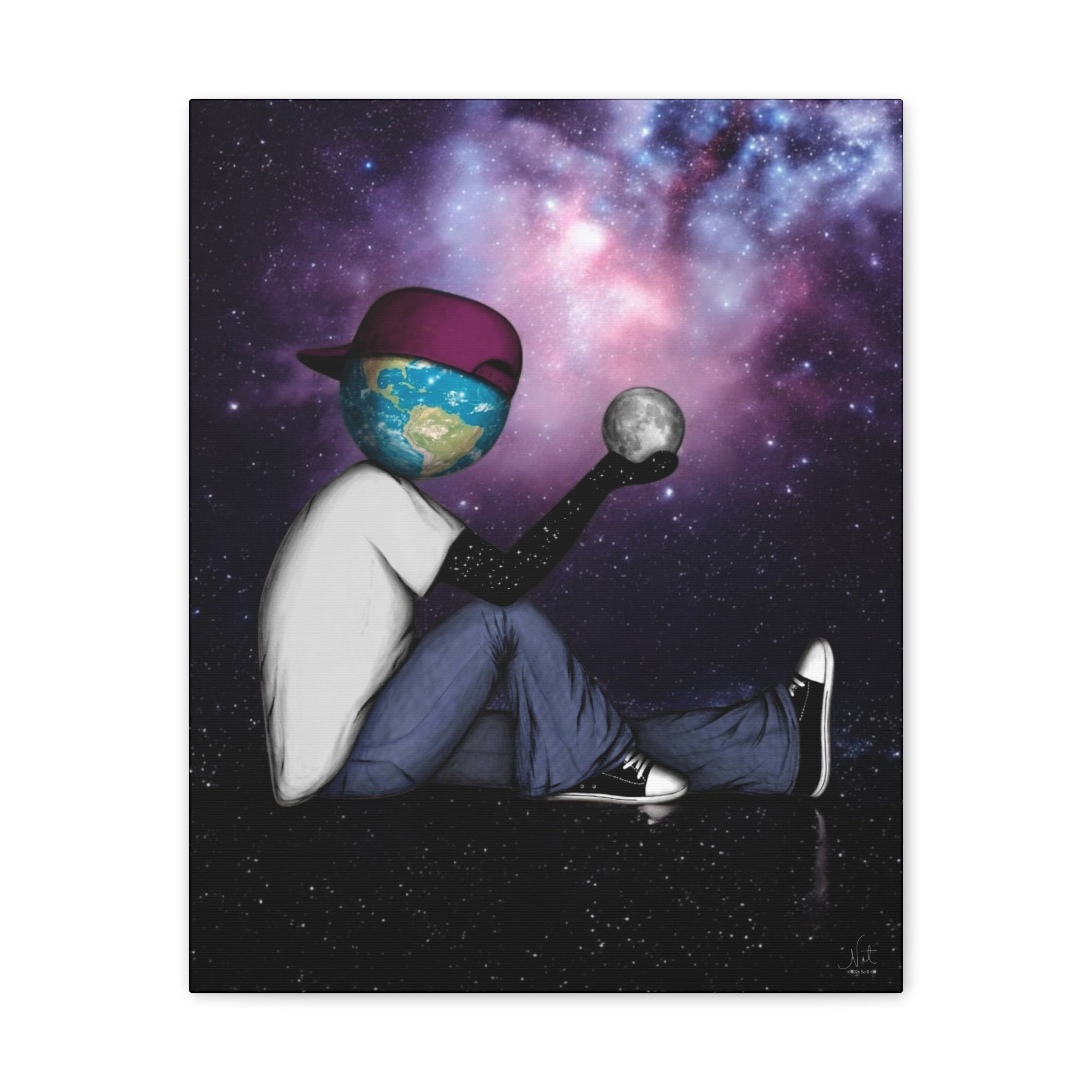 "The World A Head" Art Canvas Print — Modern Abstract Wall Decor