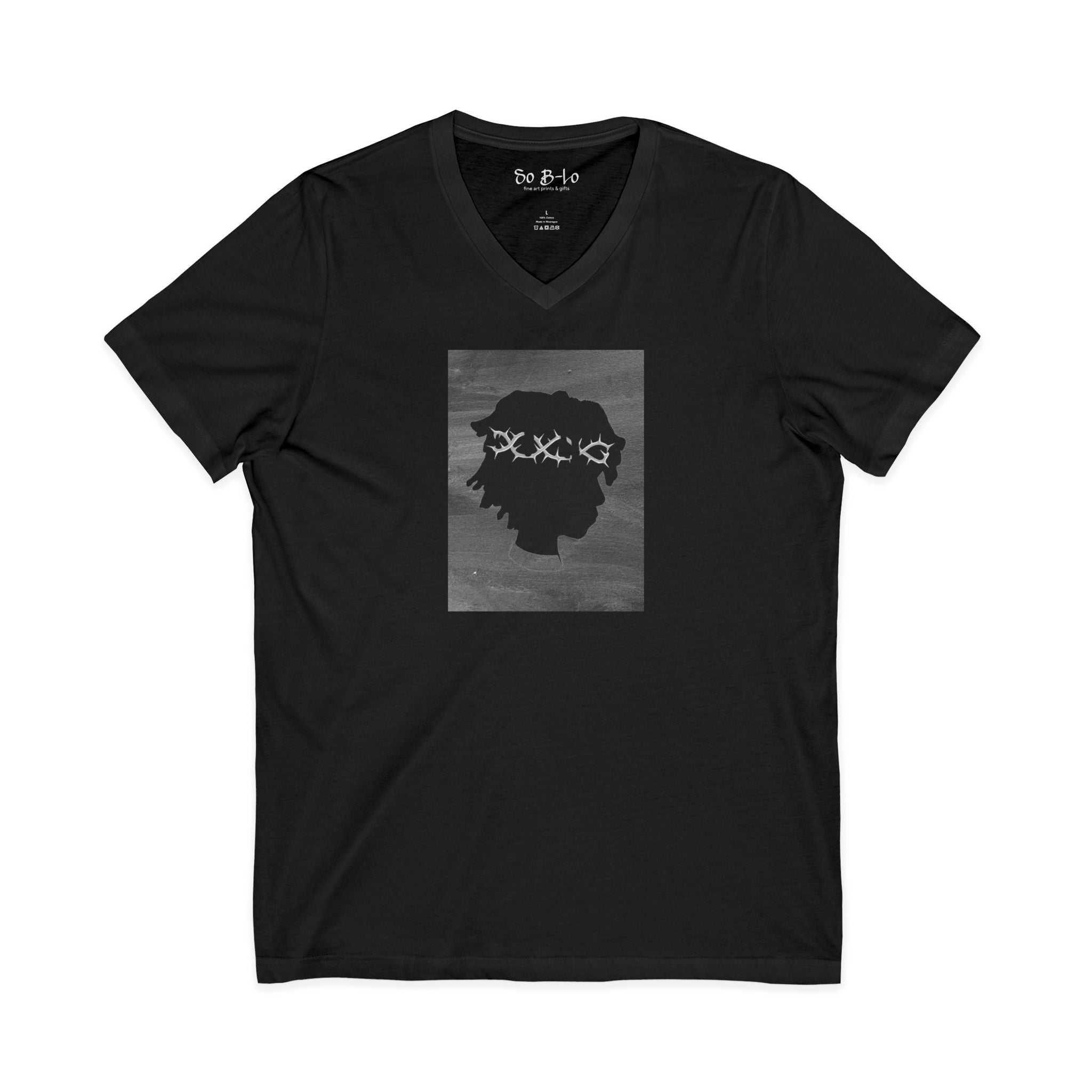 "Save Yourself" — Dark Silhouette Profile V-Neck Tee