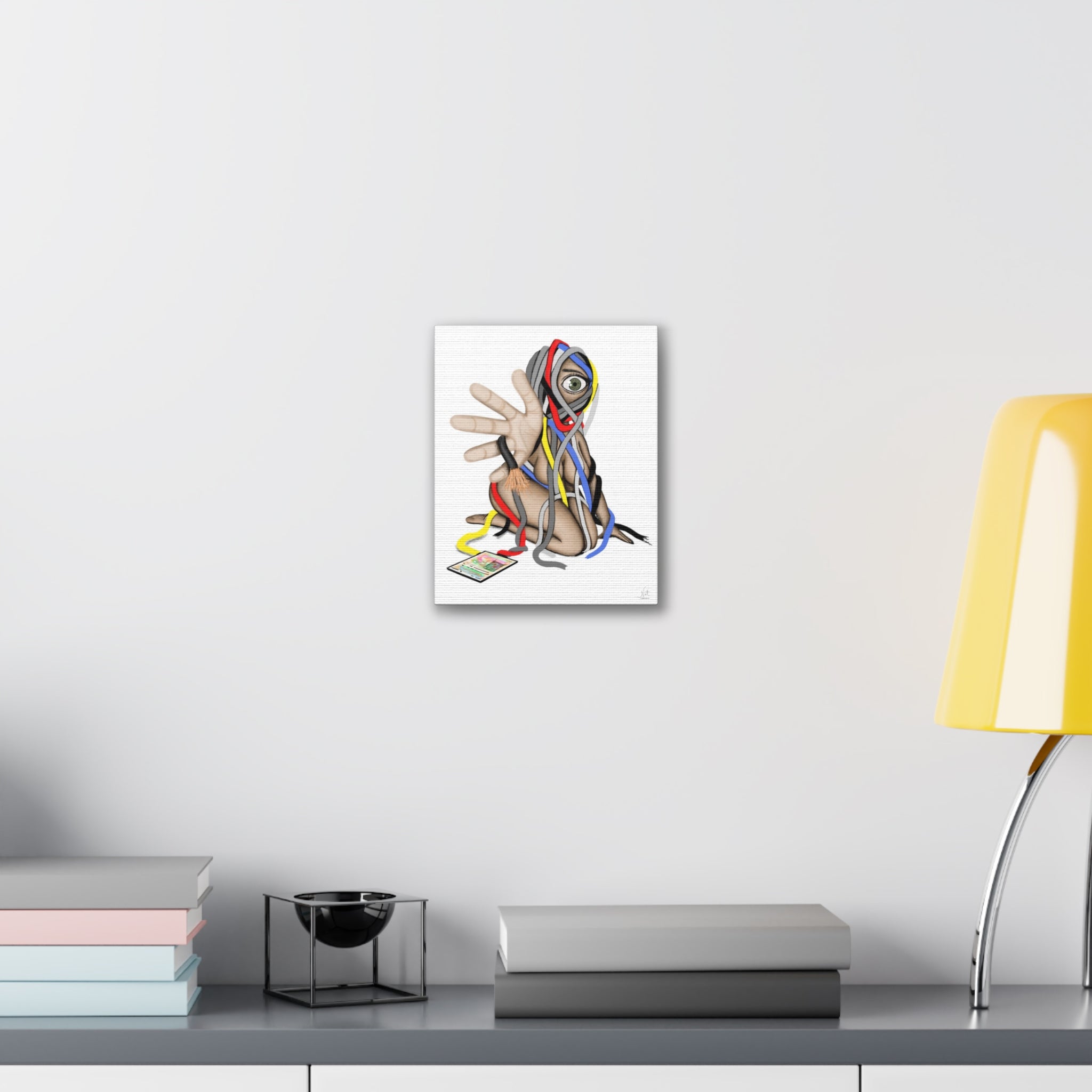 "Wired Tangles" Art Canvas Print — Modern Abstract Wall Decor