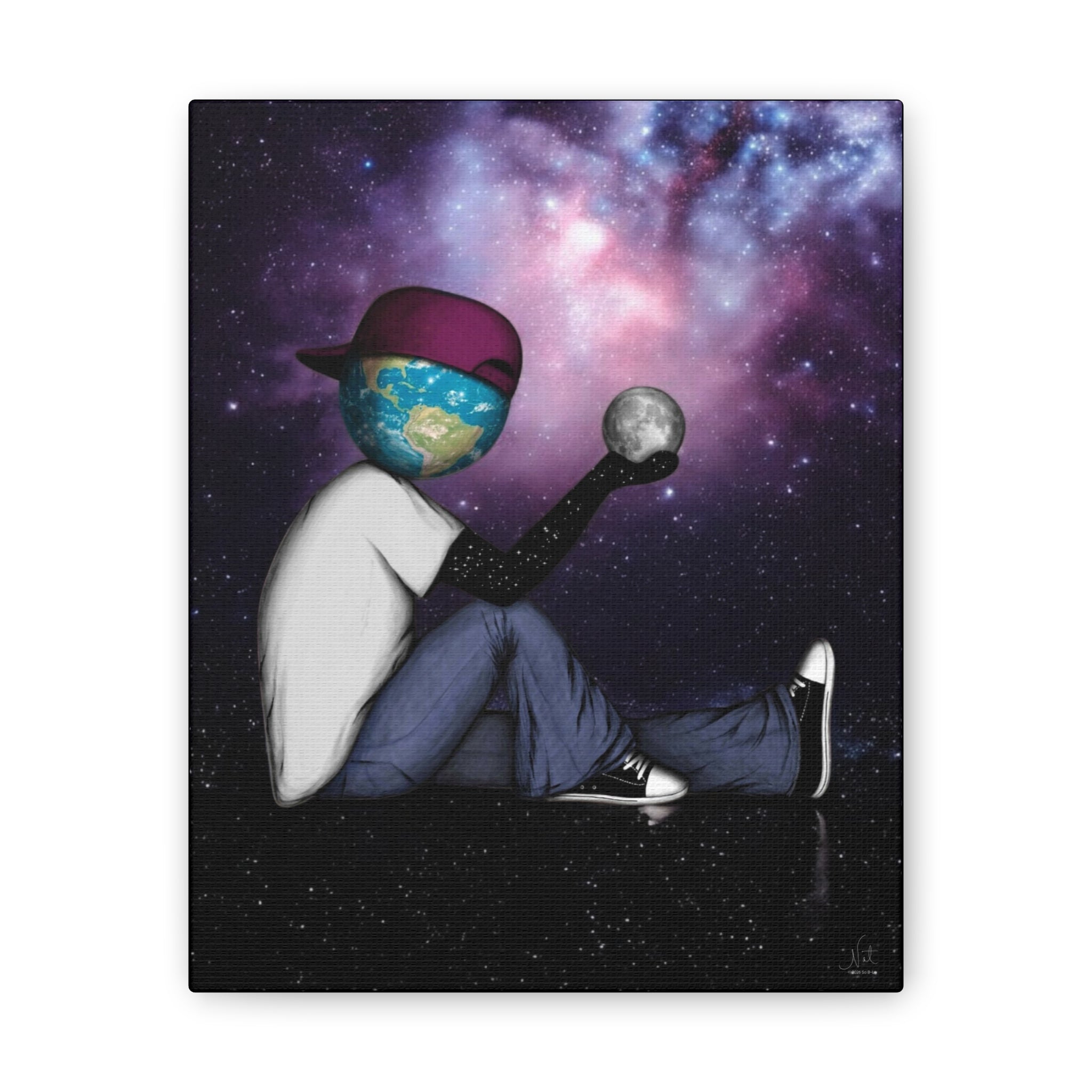 "The World A Head" Art Canvas Print — Modern Abstract Wall Decor