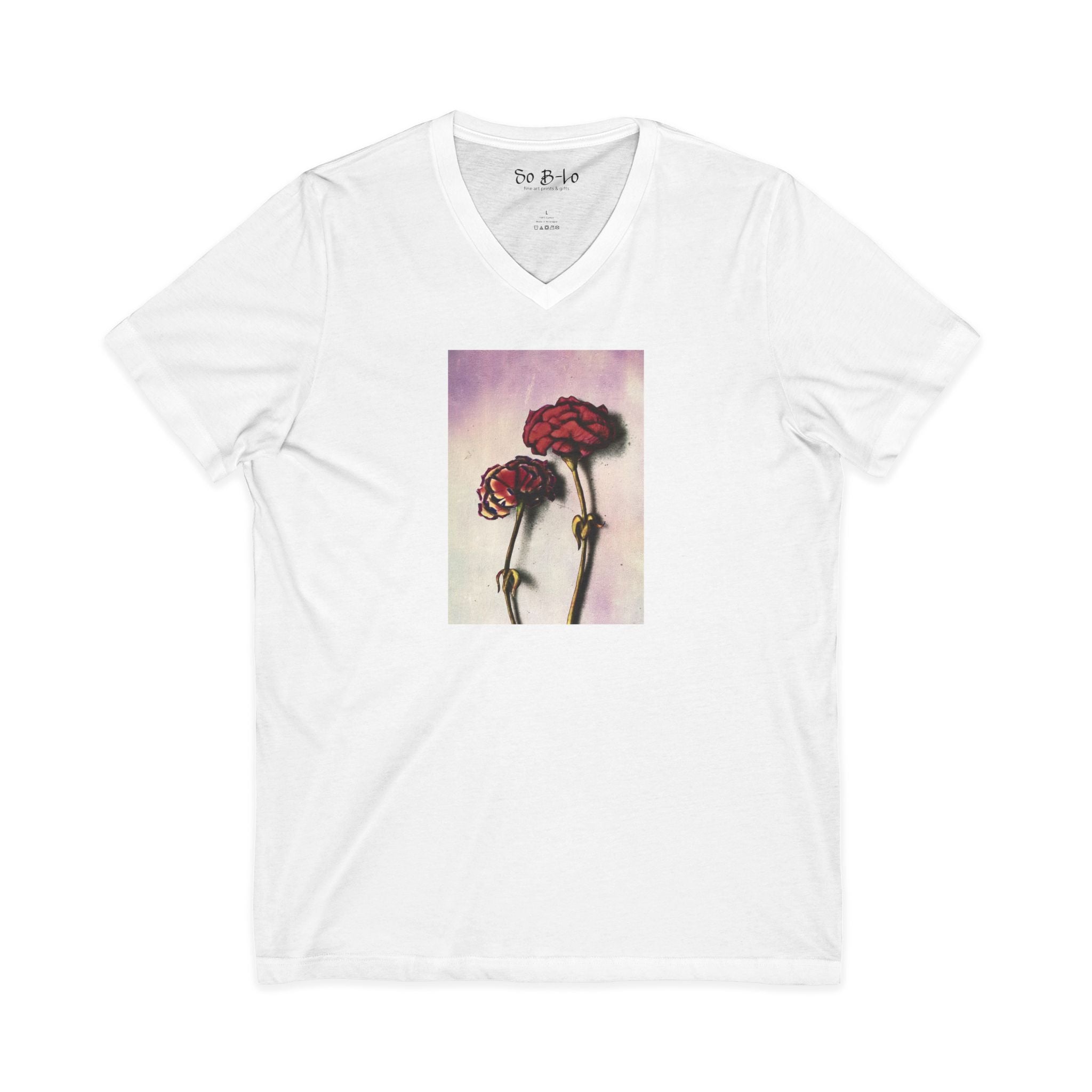 "We Bloom" — Floral V-Neck Tee