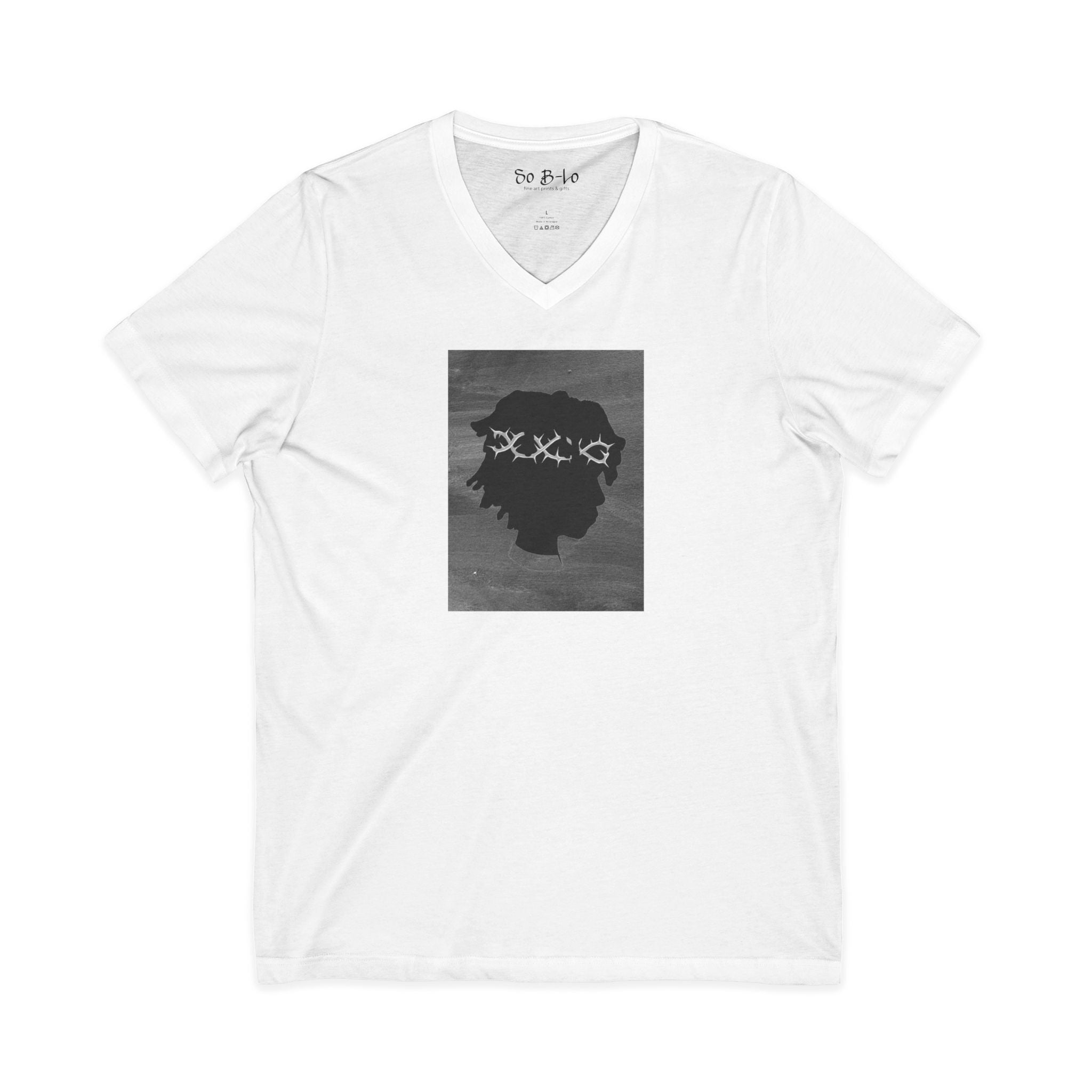"Save Yourself" — Dark Silhouette Profile V-Neck Tee