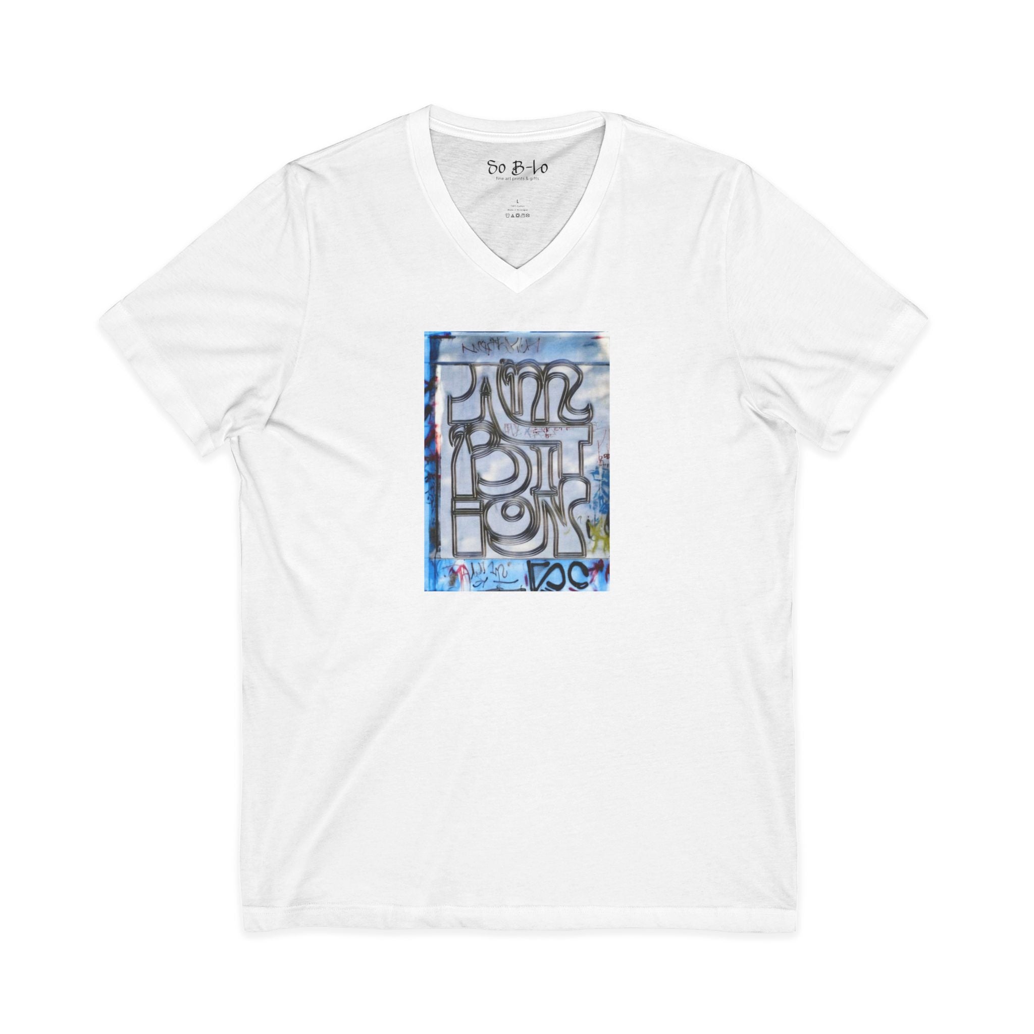 "Ambition" Abstract Graffiti V-Neck Tee — Urban Street Art Design