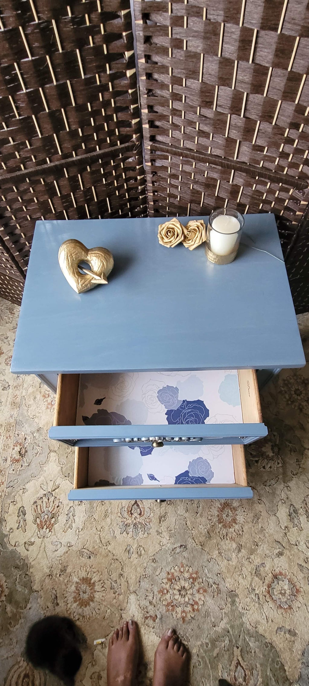 Gilded Blues 2-Drawer Nightstand/End Table/Chest
