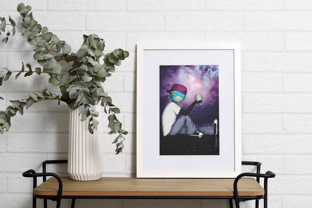 Mood Mail™ 5×7 Fine Art Print Card- "The World A Head"